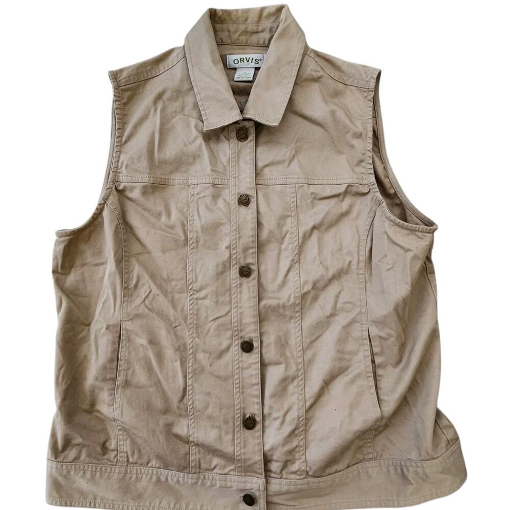 ORVIS WOMEN VEST SZ M SPORTING OUTDOOR FISHING HUNTING SAFARI KHAKI TAN GORPCORE